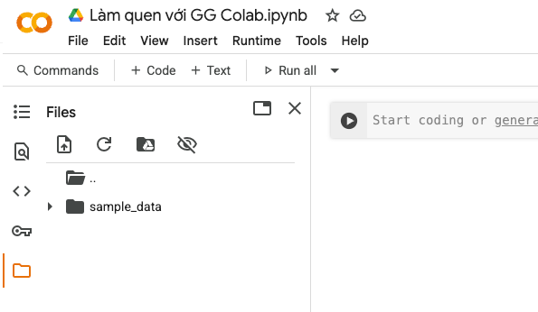 Quản l&yacute; bộ nhớ tr&ecirc;n Colab
